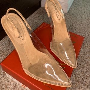 Mackage Shoes - Suede Clear Vynil Slingback heels Mackage Shoes - Suede Clear Vynil Slingback heels